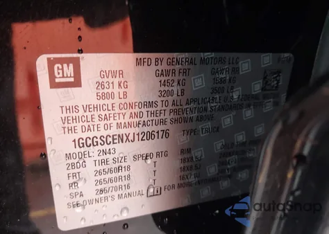 2018 Chevrolet Colorado Lt from USA, damaged, VIN 1GCGSCENXJ1206176